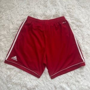 Red High Waisted Adidas Shorts in Size Medium